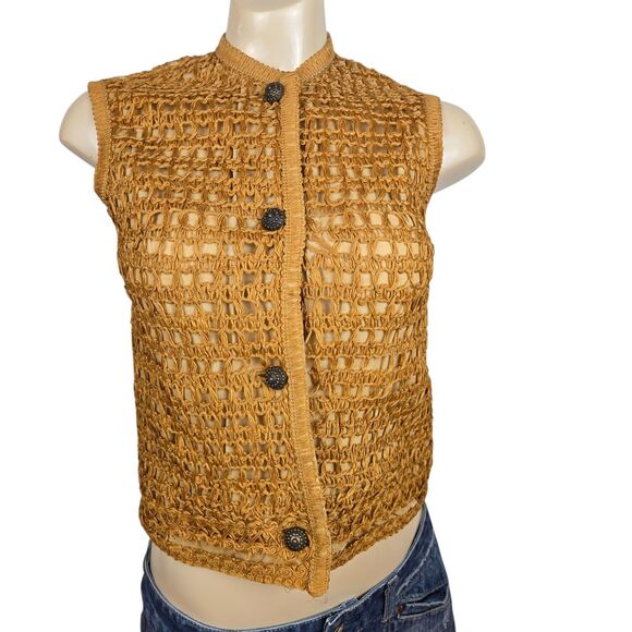 Vtg 60s I Magnin Bill Atkinson Glen of Michigan Twine Top Sz S Boho Cottagecore - Picture 1 of 16